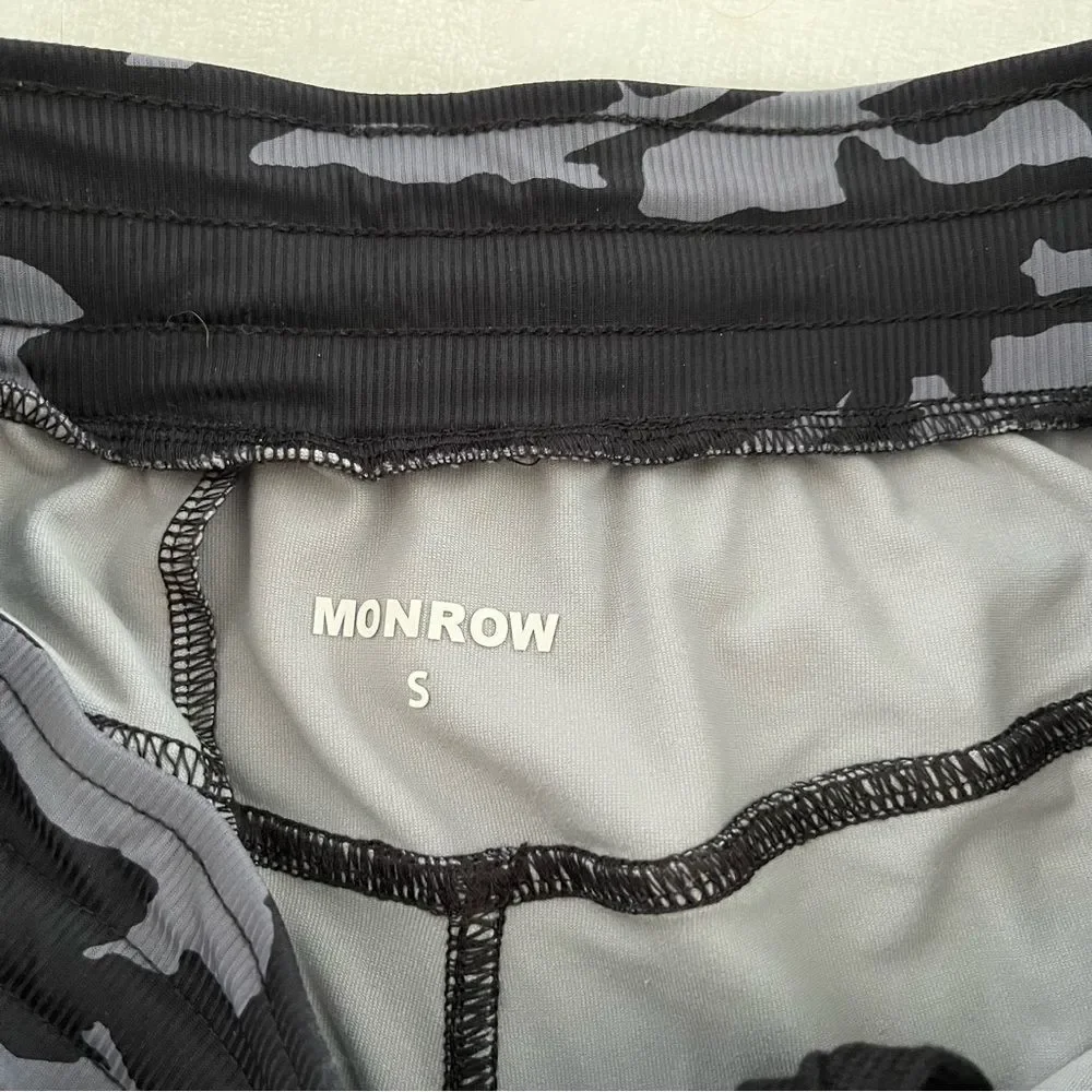 NWT Monrow Camo Joggers in Black/Grey, Size S